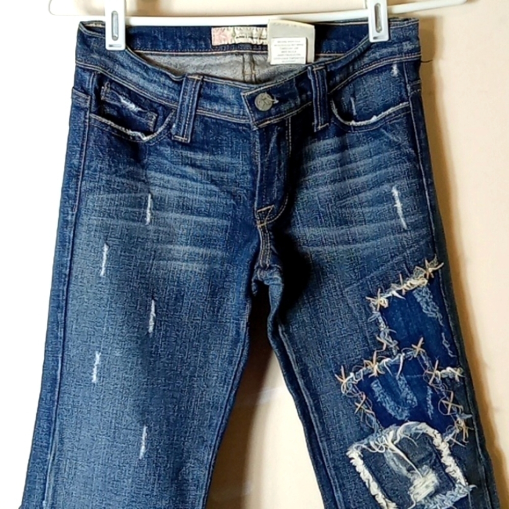 VINTAGE💥 KANCAN JEANS - WOMAN'S DISTRESSED MED BL